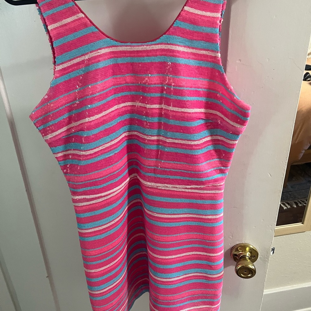 BB Dakota Steve Madden pink & blue sequin mini dress: size 6